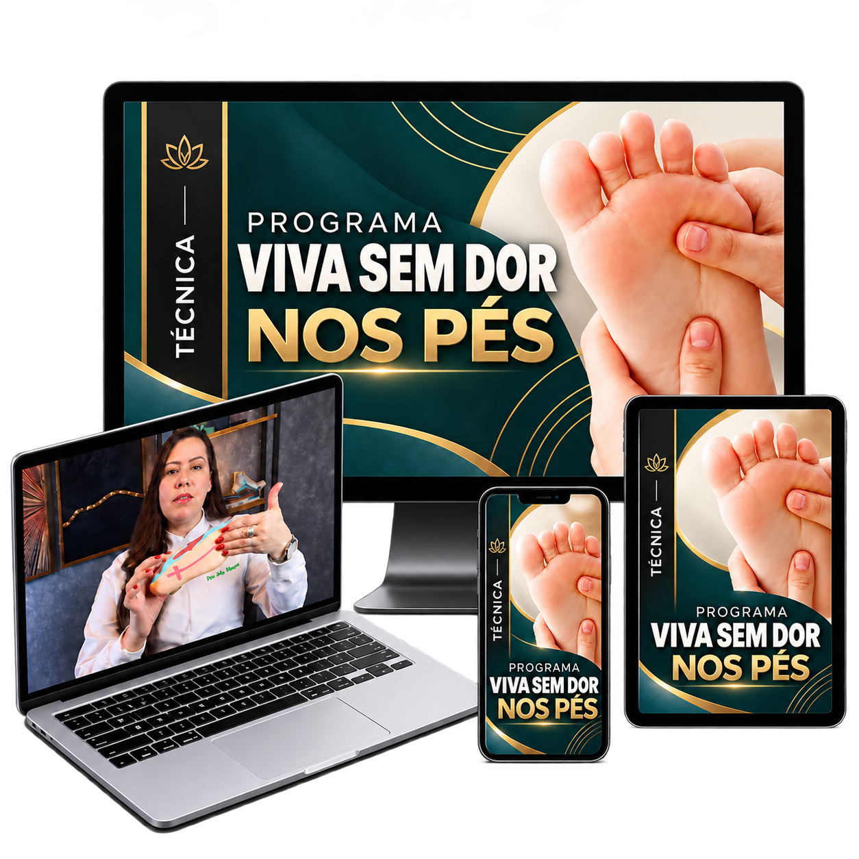 Programa Viva Sem Dor nos Pés no computador, notebook, tablet e celular